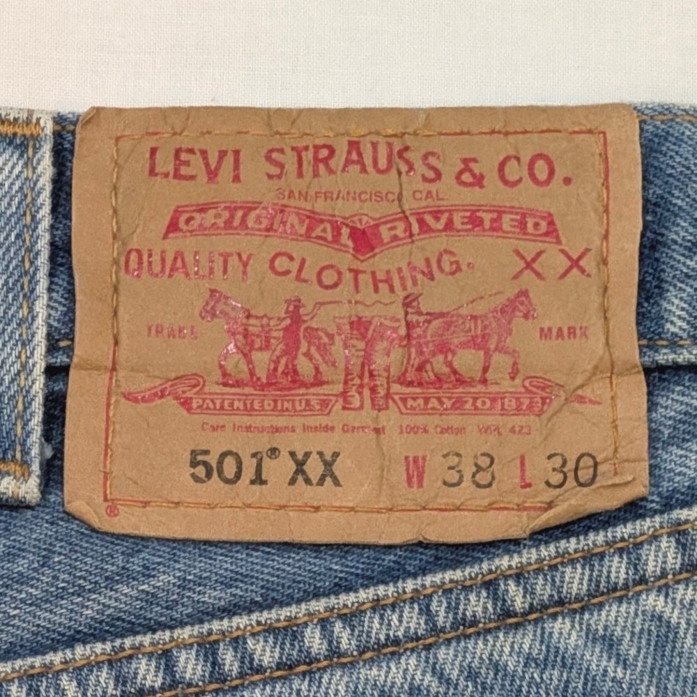 Levi's 501 XX Men's Straight Leg Button Fly Blue Denim Jeans W38 L30